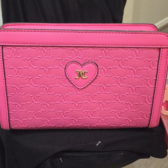 Juicy Couture Blank Canvas Triangular Frame Pouch- Pink - Picture 4 of 9